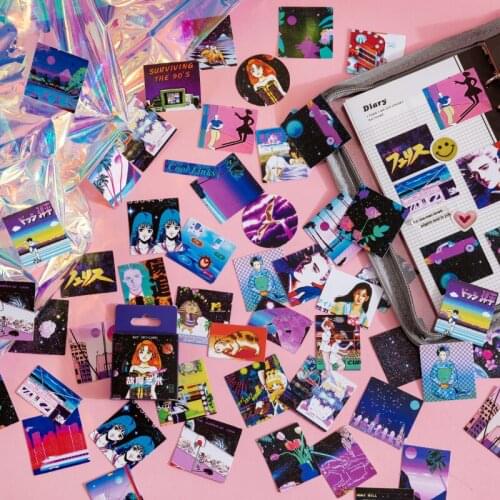 45Pcs/box cute Creative series Aesthetic Decorative Sticker Scrapbooking diy Label Diary Stationery Album Journal Stick