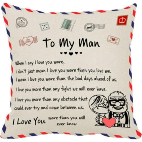 To My Mom Envelope Pillowcase Cotton Polyester Fabric Square Zippered Pillow Cover for Home Wedding Decoration 45X45cm Not Fade