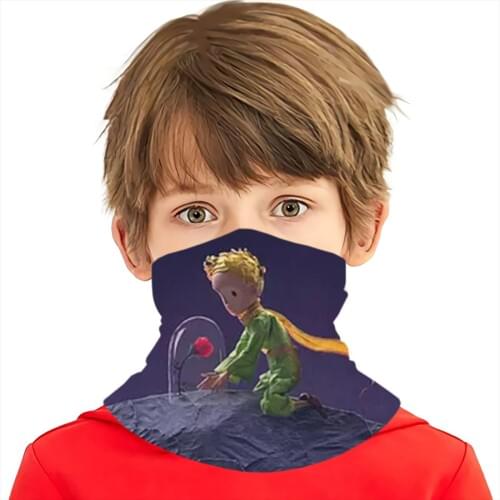 New Autumn Winter Children Boys Girls Scarf Cartoon Little Prince Fox Pattern O Ring Neck Scarves Spring Warm Hijab Scarf