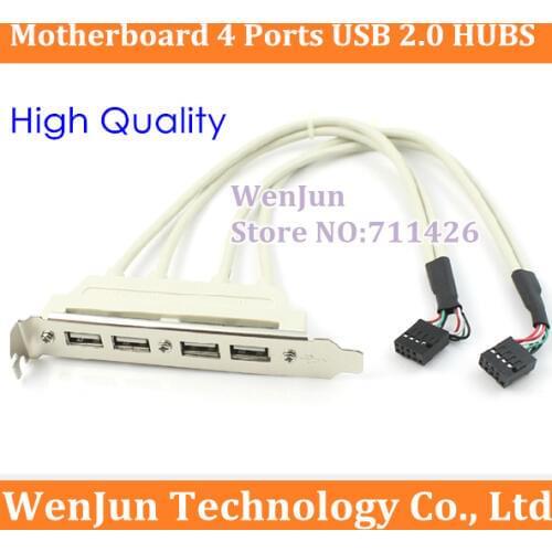 Original New Motherboard 4 Ports USB 2.0 hubs Expansion Rear Panel Header Bracket Connector