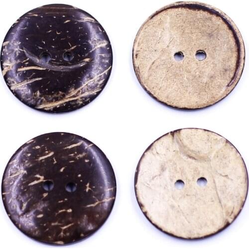 200PCS Natural Coconut Shell Buttons 2 Holes Round Sewing Button For Mens Womens Overcoat Eco-friendly DIY Crafts Accessories