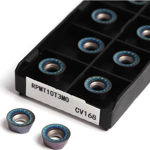 RPMT1003MO-TT RPMT10T3MOE-JS RPMT1003 CV168 CNC Lathe Turning Tools Carbide Insert Milling End Face Round Shape Blade Cut Steel