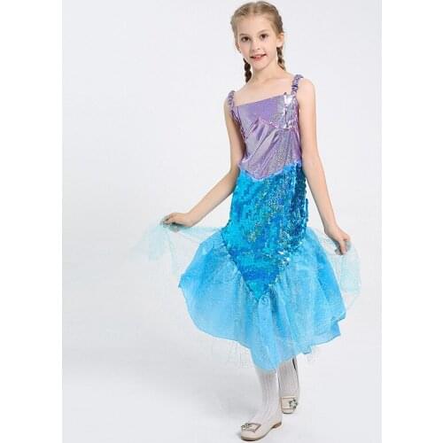 Girls Mermaid Princess Dress Cosplay Costumes For Kids Baby Girls Mermaid Dress Up Sets Halloween Cosplay Costume Fairy Clothing