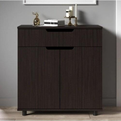 Antique Wooden Storage Cabinet 1 Drawer 2 Doors Dresser Cabinet MDF Top for Living Room Enterway Easy Assembly 75x34.8x80 cm