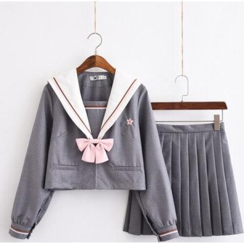 Japanese Style School Uniform Girls Sakura Embroideried 2020 Spring High School Women Novelty Sailor Suits Uniforms