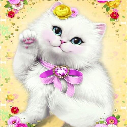 Pet Cartoon Animal Printed Fabric 11CT Cross-Stitch DIY Embroidery Patterns DMC Threads Handmade Handiwork Sewing Adults