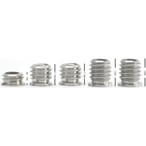 1/4" to 3/8" Convert Screw 5 Pack (3 Different Lengths Adapter Set) Desmond Camera Tripod Bushings