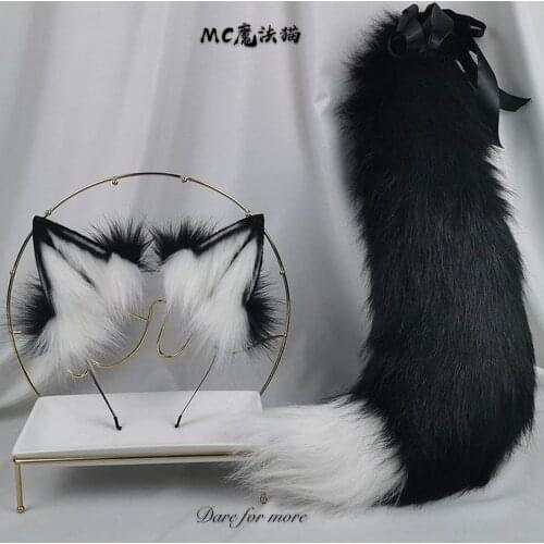 Wolf Fox Dog Lolita Ear Simulation Animal Tail Headband Cosplay Props Blood Wolf Tail K2