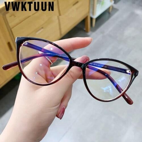 VWKTUUN Cat Eye Eyeglasses Frames for Women Men Anti Blue Light Glasses Optical Glasses Frames Vintage Computer Reading Glasses