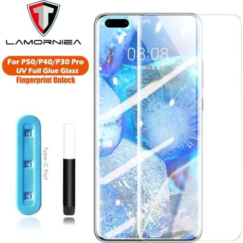 For Huawei Mate 40 Pro Plus RS Screen Protector Mate 30 Pro UV Glass Film Full Screen Glue For P30 P40 P50 Pro Honor 30 Pro Plus