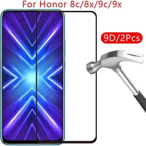 9d screen protector tempered glass case for huawei honor 9c 9x 8c 8x cover on honer 8 9 c x c8 c9 x8 x9 protective phone coque
