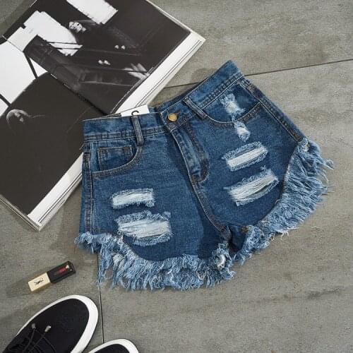 Women Short Jeans Frayed Hole Female Super Cool Flash Shorts Femme Summer Women High Waist Denim Shorts Fashion