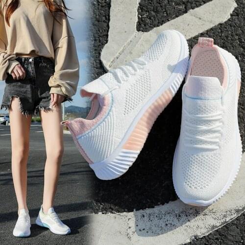 Hollow Flying Woven Womens Vulcanized Shoes Lightweight Footwear Casual Shoes Fashion All-match Breathable Walking Sneakers