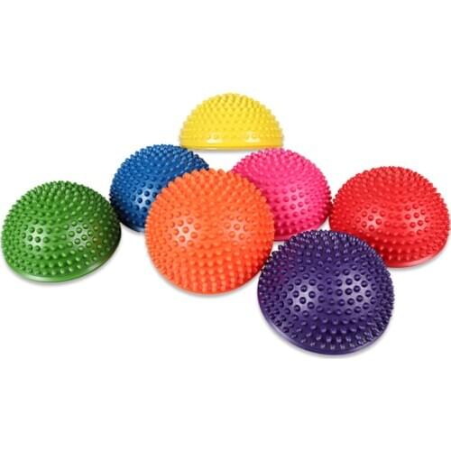 Women/kid Rainbow Color Balance Pods Balance Hedgehog Spiked Ball Massage Hemisphere Ball Yoga Ball Fitness Massage Balance Ball