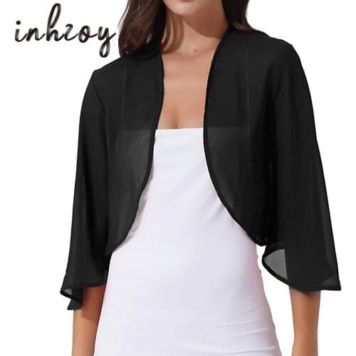 Women Shrug Summer Half Bell Sleeve Bolero Cardigan Elegant Wraps Shawls Cover Ups