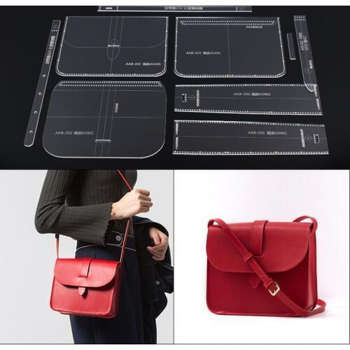 1Set Acrylic Template Pattern for Women Shoulder Bag Soft Leather Craft Pattern DIY Bag Stencil Sewing Pattern 20*17*7cm