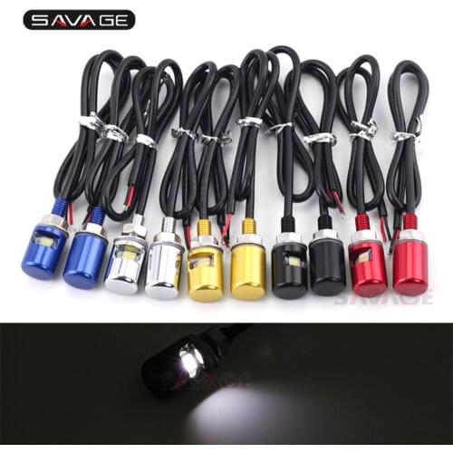 1 pair Universal 12V LED License Plate Light Screw Lamp Bolt White Light Chrome/Black/Blue/Red/Gold Motorcycle Waterproof CNC