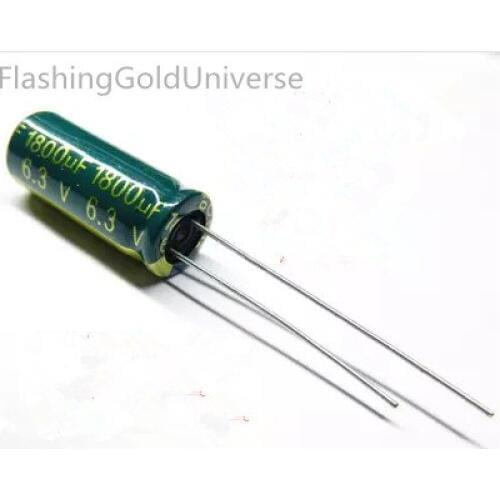Free shipping 6.3V1800UF 1800UF 6.3V Electrolytic capacitor Size: 8 x20 8 x16 best quality New origina