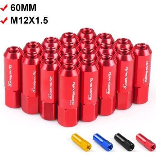 20PCS M12 X 1.5 Wheel Lug Nuts 60mm Aluminum Racing Lock Lug Wheel Nuts Screw TT100442