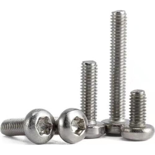 304 A2-70 GB2672 DIN EN ISO 14583 Stainless Steel Six-Lobe Torx Pan Round Head Screw Bolt M2 M2.5 M3 M4 20/50/100 Pcs