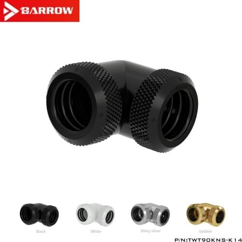 Barrow bright silver / black / white / gold 14MM 90 degree double head hard tube hand screw docking station TWT90KNS-K14