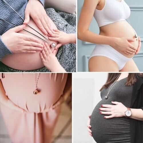 Baby Footprints Brilliant Pregnancy Chime Bola Pendant Harmony Ball Necklace XXFB
