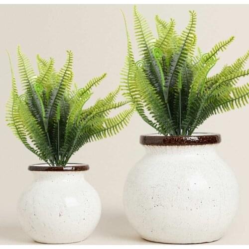 2pcs Large Artificial Boston Fern Fake Green Hanging Basket Plant Grass Decoration Without Basket Accessories
