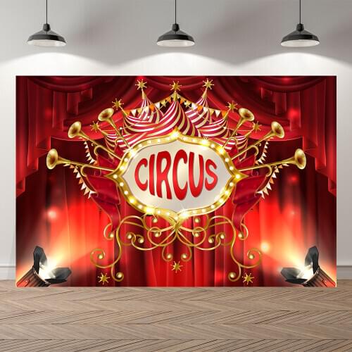 Circus Baby Kids Portrait Backdrops Circus Birthday Baby Shower Party Decoration Clowns Acrobats Backdrop for Photo Studio