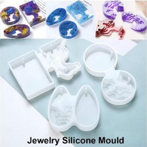 Circular water drop handmade diy crystal drop adhesive creative concrete plaster terrane island pendant silicone mold