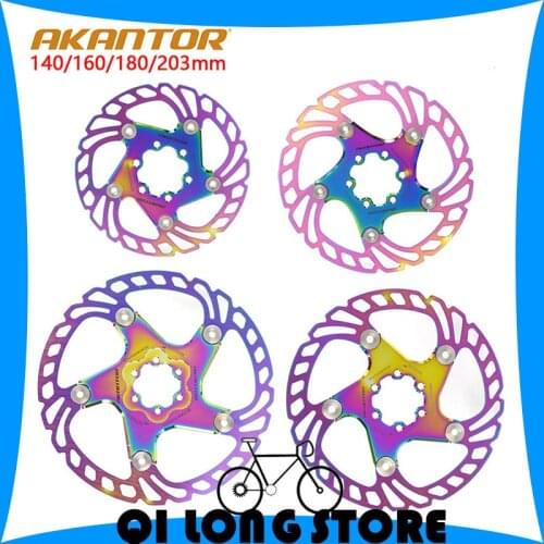 AKANTOR Colorful Mountain Bike Disc Brake pads Disc Floating Disc 140mm 160mm 180mm 203mm 44mm 6-bolt brake rotor with 6-screws
