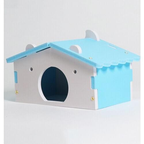 Hamster House Cages for Rat Mouse Funny Hamster Nest Villa Colorful Wooden Bed House