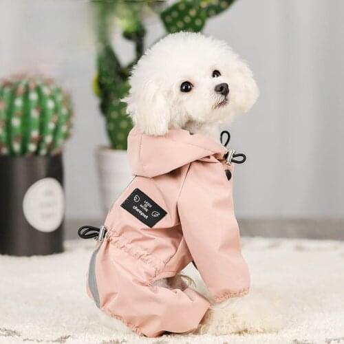Pet Raincoat Dog Cat Chubasquero Clothe Reflective Hooded Windproof Perro Impermeable Waterproof Capa Chuva Para Poncho Regenja