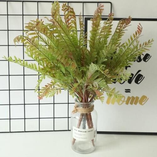Artificial Plants Green Grass Plastic Flowers Fake Green Plants Simulation Grass Desktop Decor for Garden Outdoor Decoration