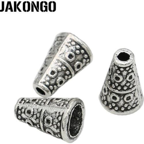 JAKONGO Tibetan Silver Plated Spacer beads for Jewelry Making Necklace Bracelet Accessories DIY 11mm 20PCS/lot