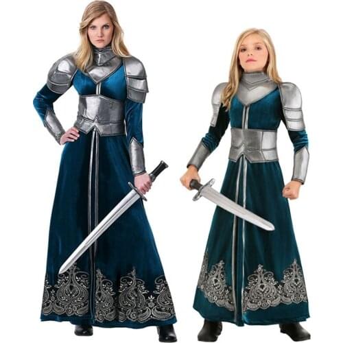 Halloween Cosplay Costumes Silver Medieval Warrior Knight Costume Women Girls Purim Carnival Party Masquerade Dress / Armor