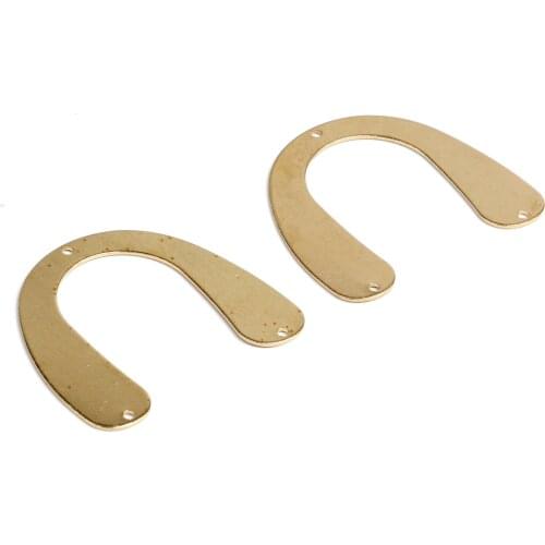 Brass Geometry Charms,Earring Findings,U Shaped Pendant,Raw Brass Pendant,Connectors With 3 Holes,Pendants,33x35mm-RB1341