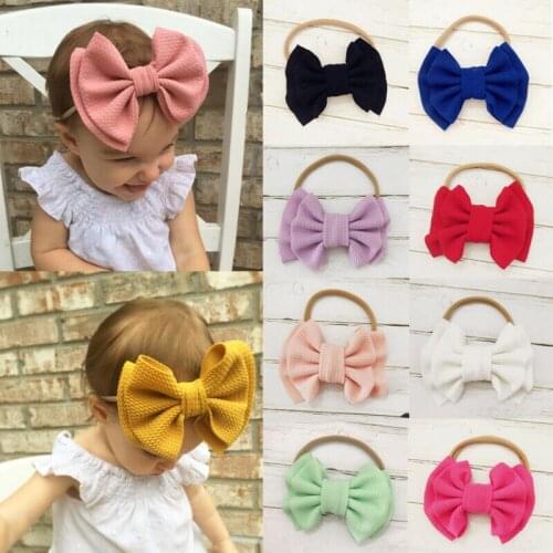 Cute Toddler Kids Baby Girls Big Bow Hairband Elastic Headband Solid Hair Accessories Princess Bow Headdress