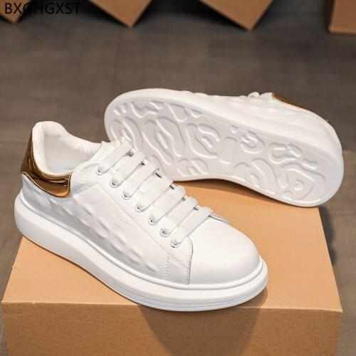 Black Leather Shoes Men Classic Mens Sneakers Casual White Vulcanize Shoes for Man 2021 Platform Running Shoes Man Zapatillas