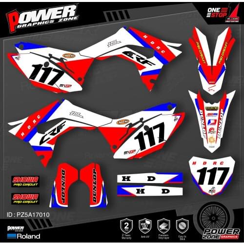 PowerZone Custom Team Graphics Backgrounds Decals Stickers Kit For HONDA 2018 2019 2020 CRF250R 2017 2018 2019 2020 CRF450 010
