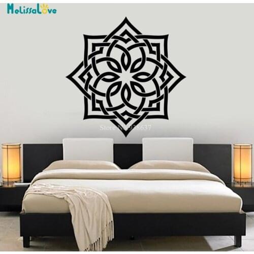 Mandala Sticker Yoga Om Indian Religious Spiritual Modern Home Decor Living Room Headboard Bedroom Wall Decal Gift BA618