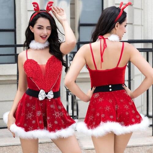 JSY Porn Underwear Sexy Womens Christmas Dress Cosplay Lingerie Hot Erotic Apparel For Sex Role Play Nightwear Porno Costumes
