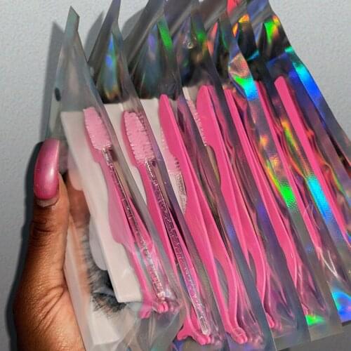 MIKIWI 3d Mink Lashes 25mm Set with brush Fluffy Wholesale Handmade Lash with Pink Applicator Packaging Box Tweezers Bulk