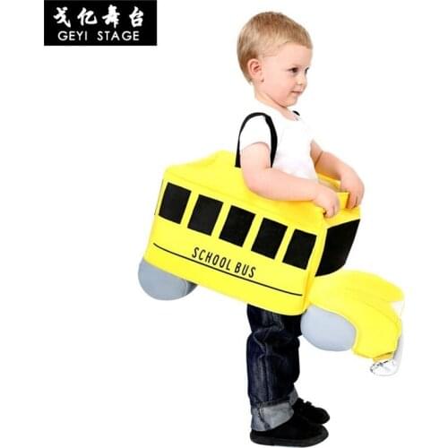 New Costume Adult Kids yellow school bus baby party role cosplay Costumes For Men Women Cartoon Suit Clothing