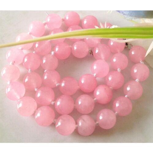 New (Mmi Order 1) AAA Natural Pink Chalcedony Necklace 10mm Beads Fashion Jewelry Making Design Natural Stone 18INCH Wholesale
