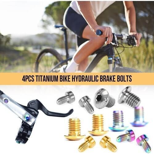 RISK 4PCS TC4 Titanium Bike Hydraulic Brake Cylinder Bolts Bicycle Brake Cylinder Screw