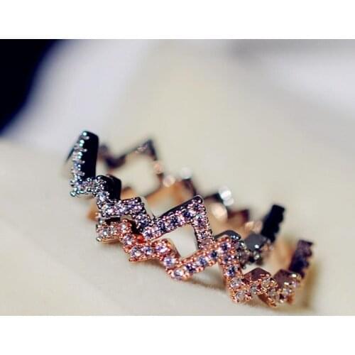 Heartbeat Eternity Promise ring AAAAA Cz Stone Silver color Party wedding band ring for women Bridal Finger Jewelry