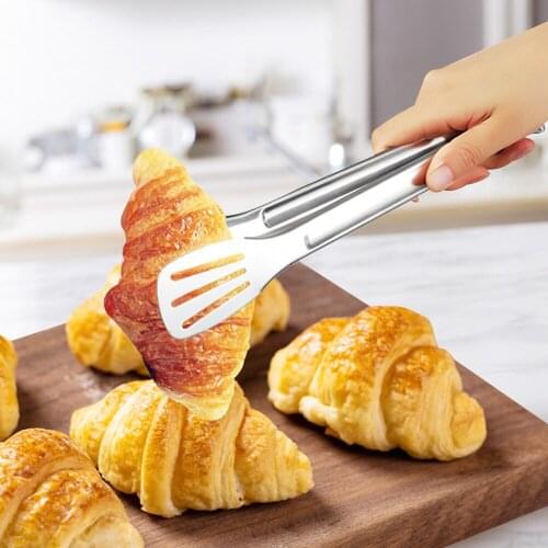 Food Tongs Pizza Barbecue Clamp Stainless Steel Smooth Handle Kitchen Tongs Buffet Pastry Cooking Tool BBQ Kitchen Utensils