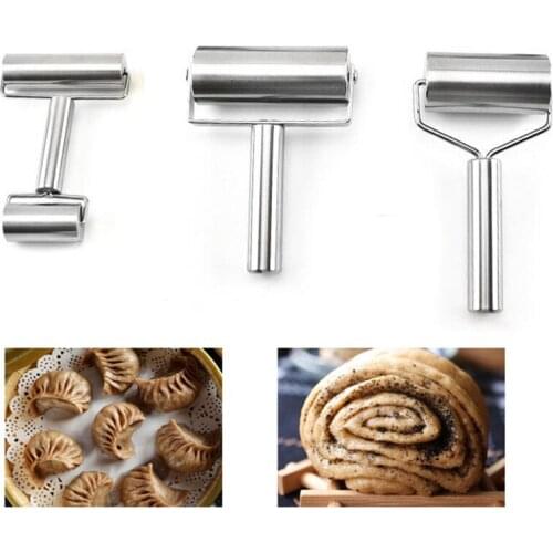 Stainless Steel Rolling Pin,Kitchen Utensils Fondant Roller,for Dough,Pizza,Pie,Pastries,Pasta and Cookies,3 Style