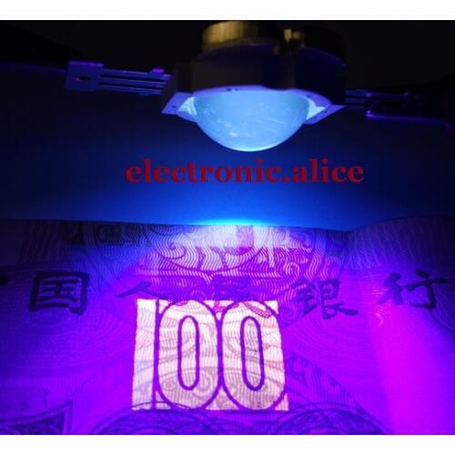 10W High Power LED Lamp Ultra Violet UV 395nm 900mA 12V + 60 degree len 5pcs