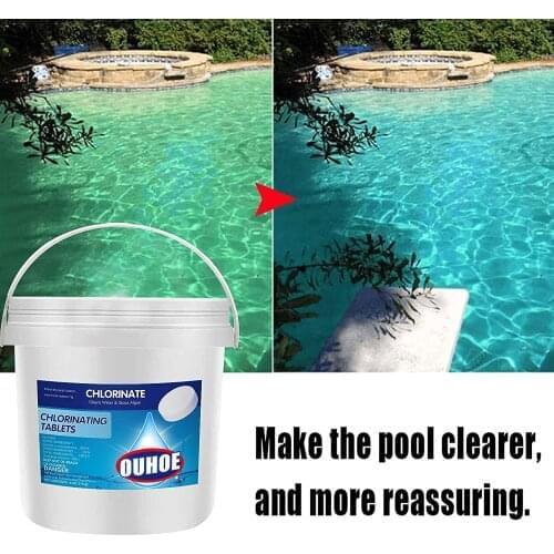 300Pcs/Bottle Pool Home Cleaning Effervescent Chlorine Tablets Cage Disinfectant Swimming Pool Clarifier Multifunctional Cleaner